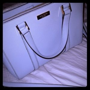 kate spade greyish white handbag
